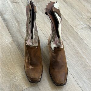Women's Brown and Cream Western Boots